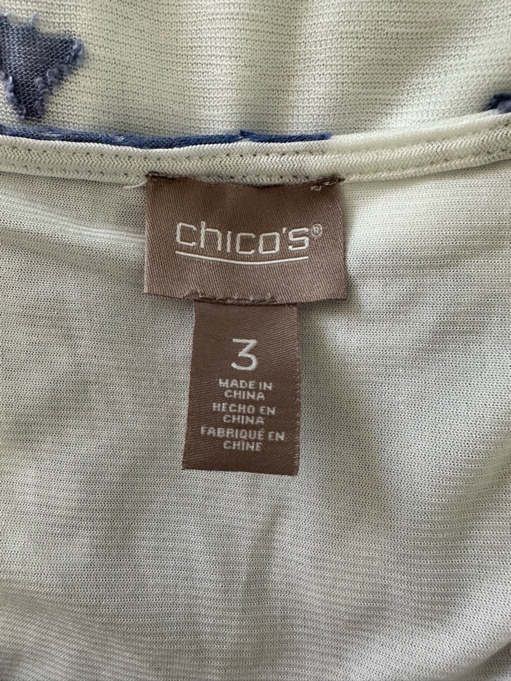 Chico’s Size 3 Blue Purple Floral Layered Shift Dress Lined Sleeveless XL 16 - Picture 4 of 6